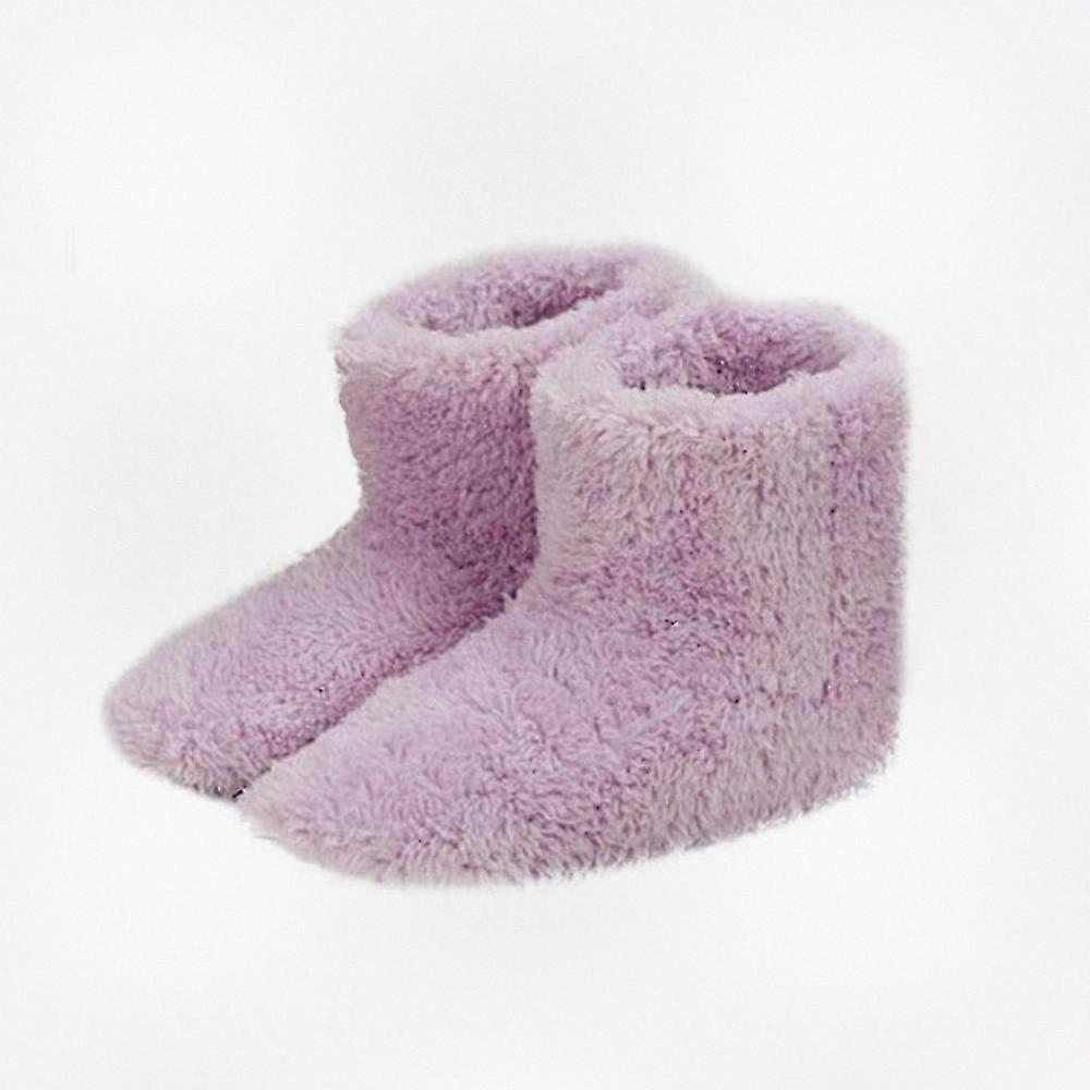 USB Rechargeable Heated Winter Boots Plush Foot Warmers Slippers with Heating Pad for Cold Weather Thermal Comfort