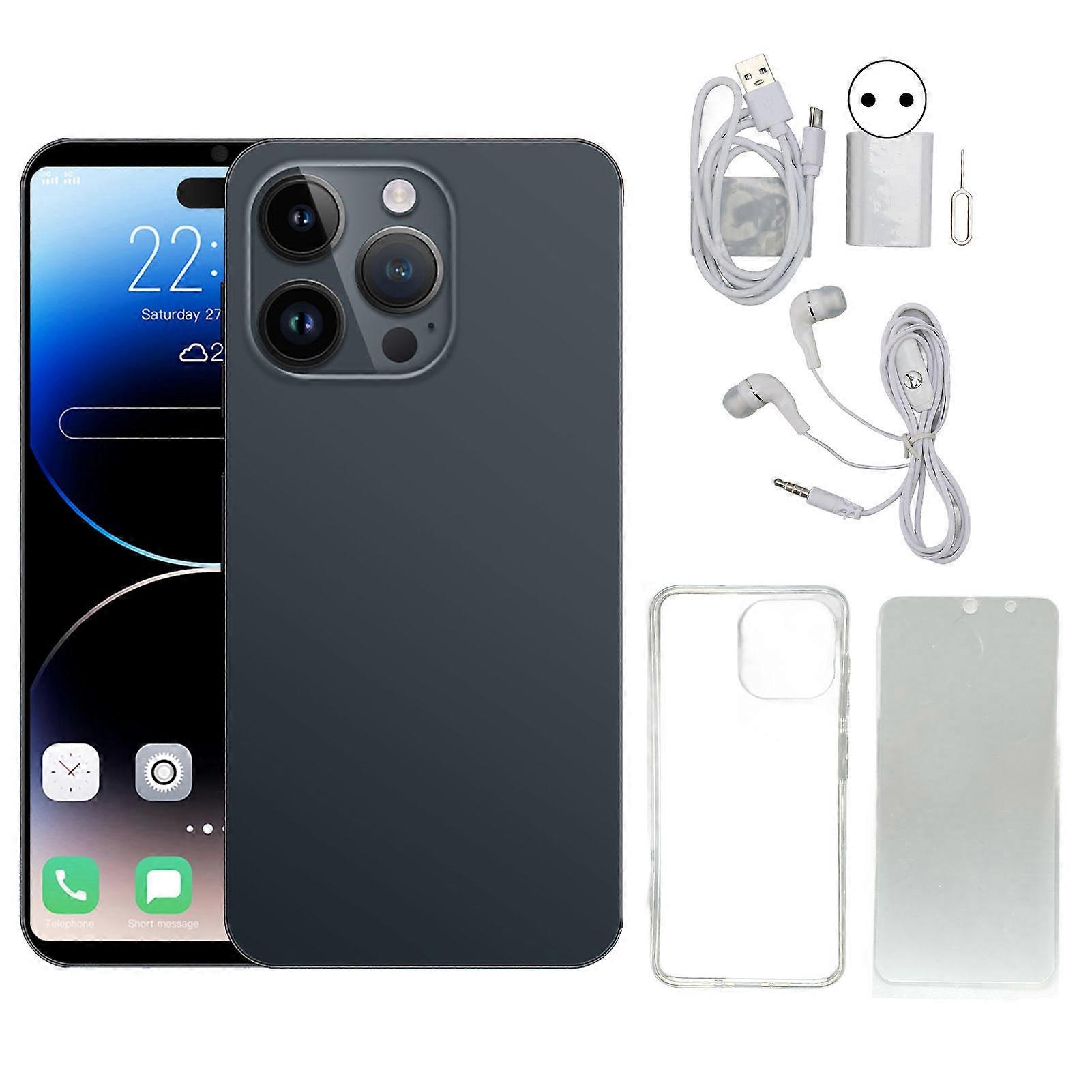 هاتف ذكي I14promax لنظام Android 11.0 6.1 بوصة 4 جيجابايت رام 64 جيجابايت رام MT6889 دعم الهاتف الخليوي الأمامي 8 ميجابكسل خلفي 16 ميجابكسل 1440x3040 أسود