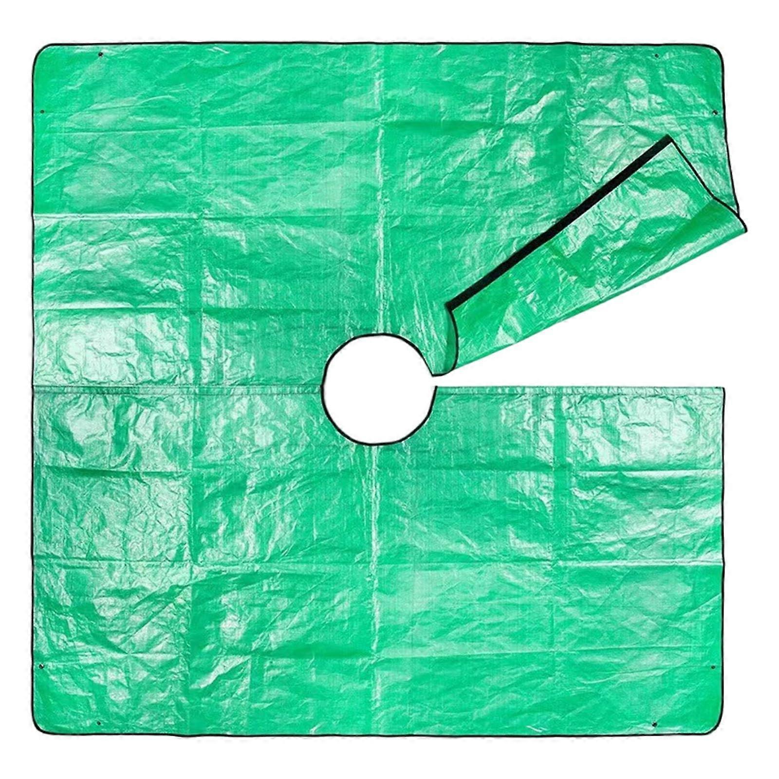 Bush border, 199.9 x 199.9 cm, with a 30.5 cm center hole and 4 corner buckles for efficient leaf collection.