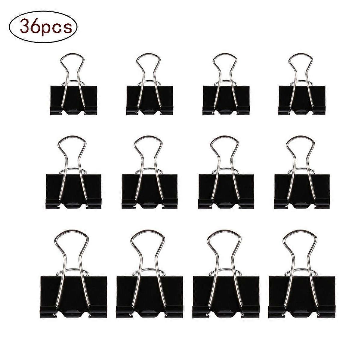 60 Pcs Foldback Clips Multipurpose Paper Clips Binder Clip 19/25/32Mm Black
