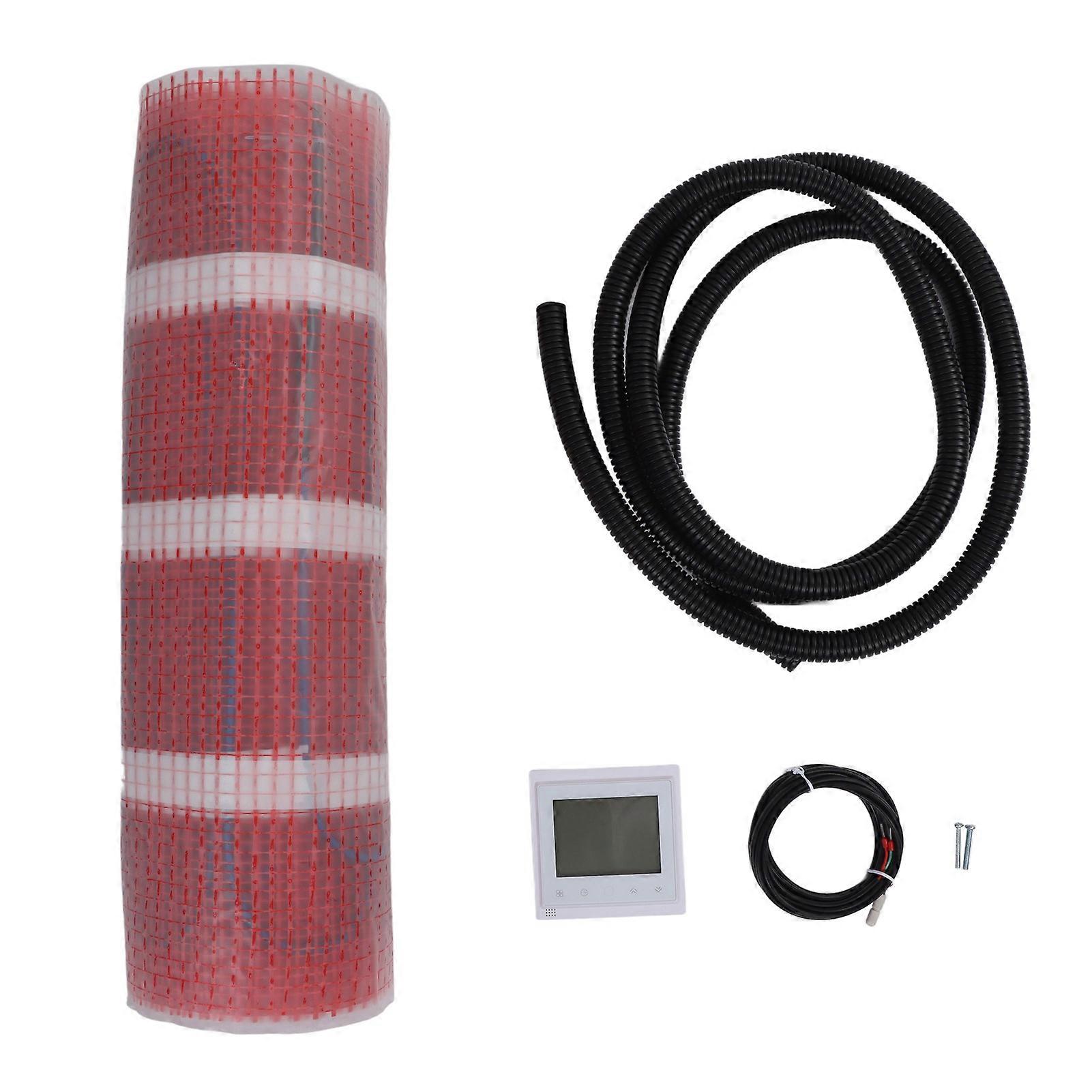Electric Floor Heating System Set Underfloor Mat Temperature Controller Sensor Protecting Tube Kit 110V IP20