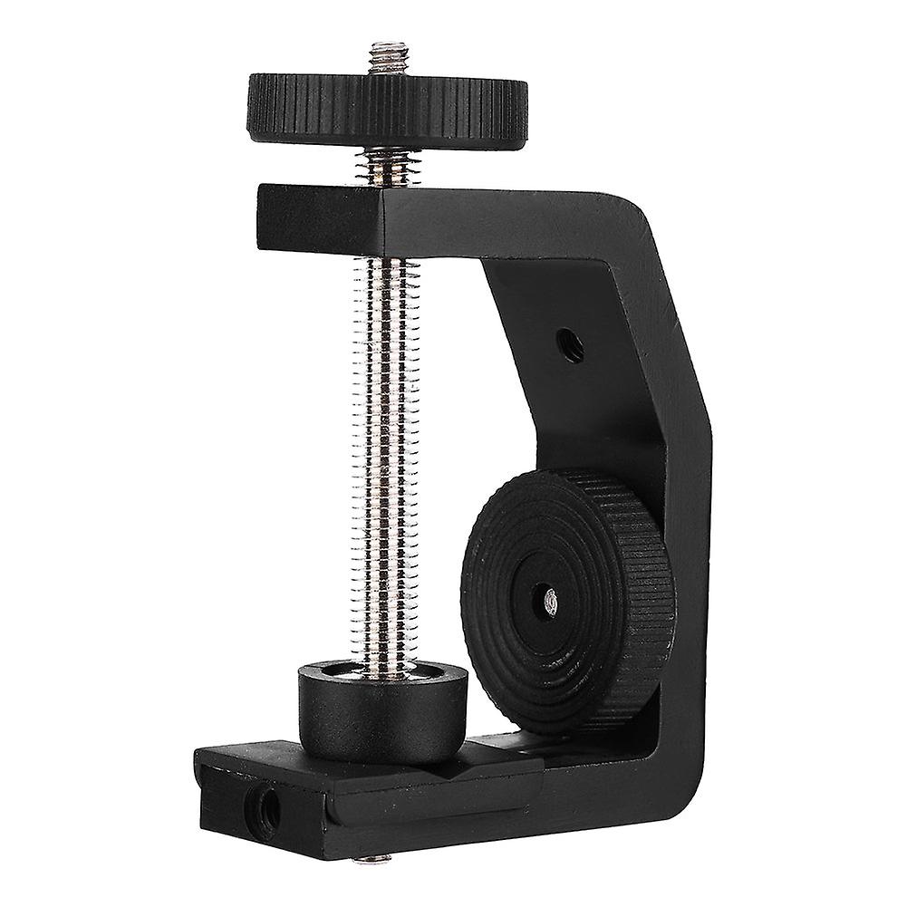 CAMVATE Aluminium C-Klemme – Offene Backe Bis 65 Mm, Mit 1/4" Und 3/8" Gewinde, T-Griff (blau), Für Fotozubehör