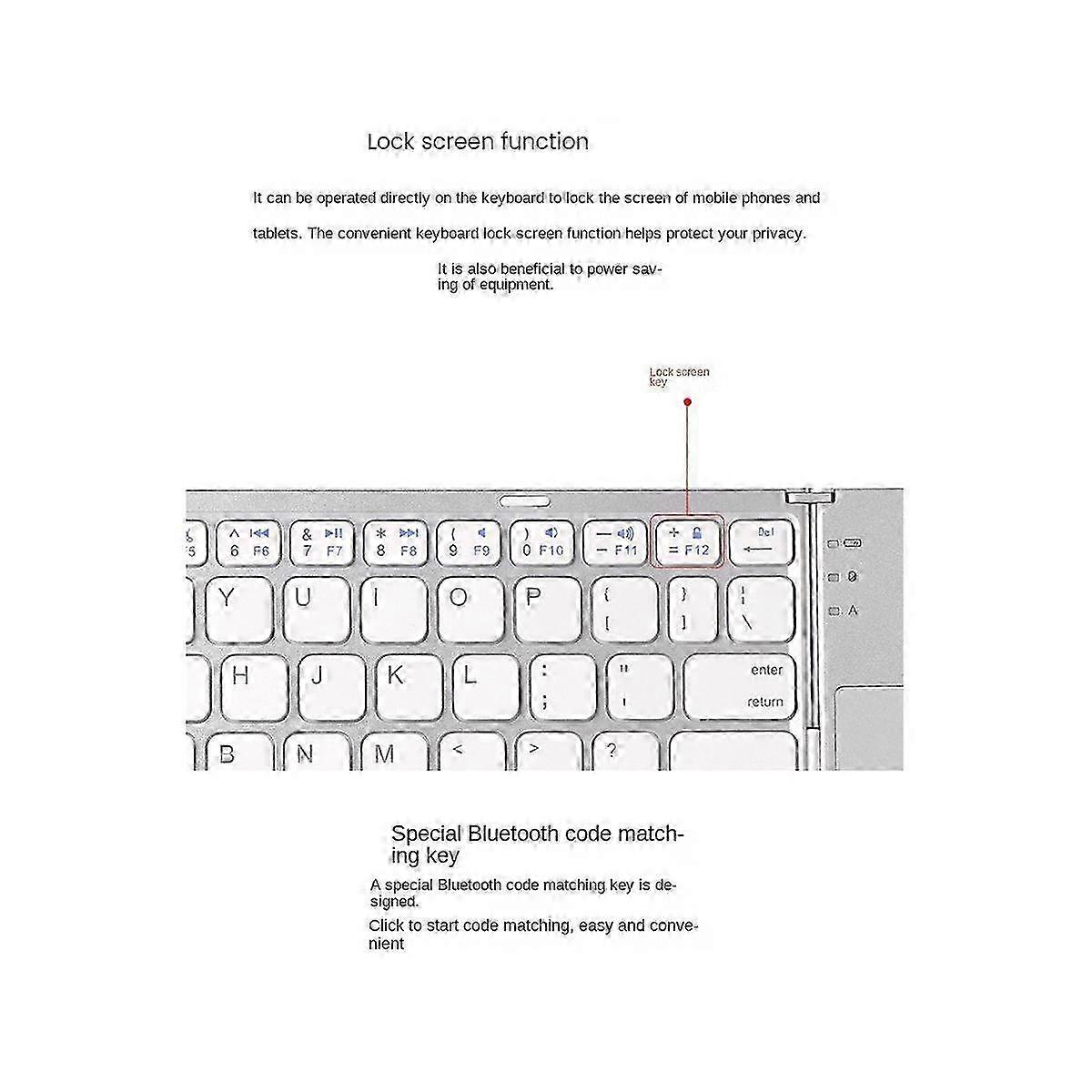 Portable Mini Three Folding Bluetooth Keyboard Wireless Foldable Touchpad Keypad for IOS,Android,Wi