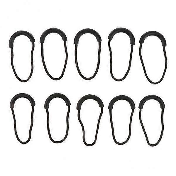 2-4pack 10 Pcs Plastic U Shape Zip Puller Strong Zipper Pull Cord Black