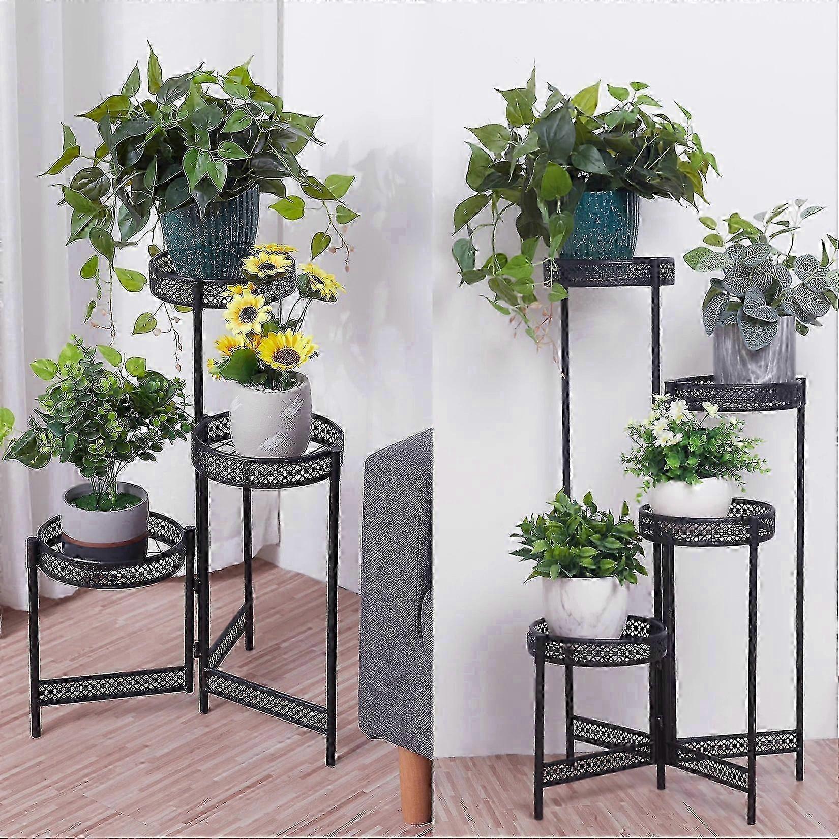 3/4-Tier Foldable Metal Plant Stand, 2025