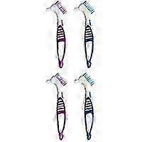 Denture Toothbrush, 4 Pcs Denture Toothbrush with Multi-Layer Bristles, Dual Angle Brush Heads, for Denture Care