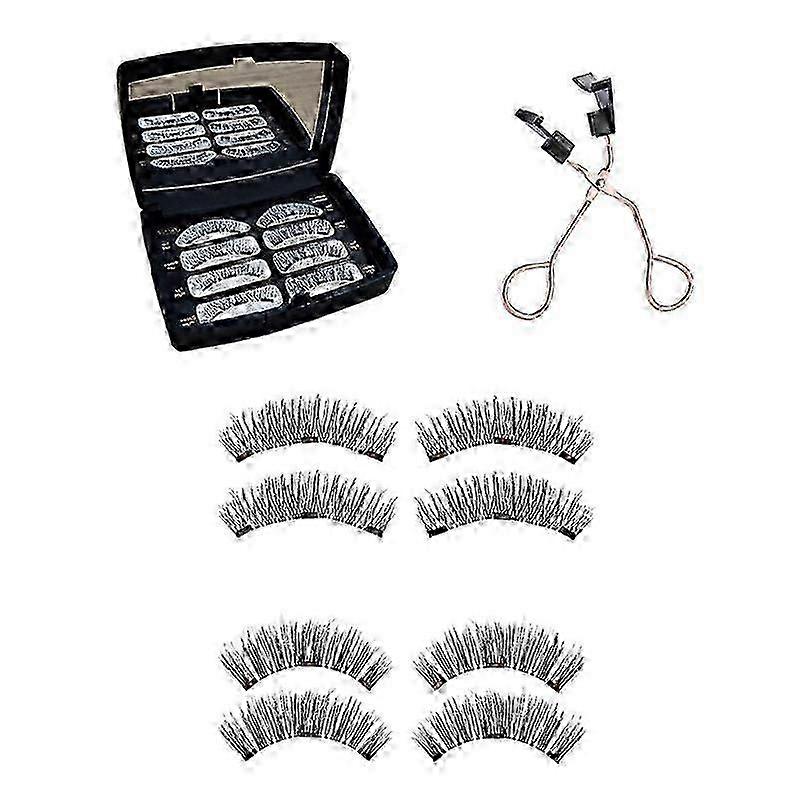 2025 3D Natural Look Magnetic Lashes No-Glue No Liner Double Magnetic Eyelashes Set