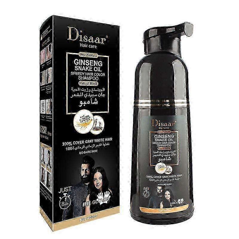 2025 Ginseng Schlangenöl Schnelle Haarfarbe Shampoo Abdeckung Grau Weiß Haar Schwarz Haarfärbemittel