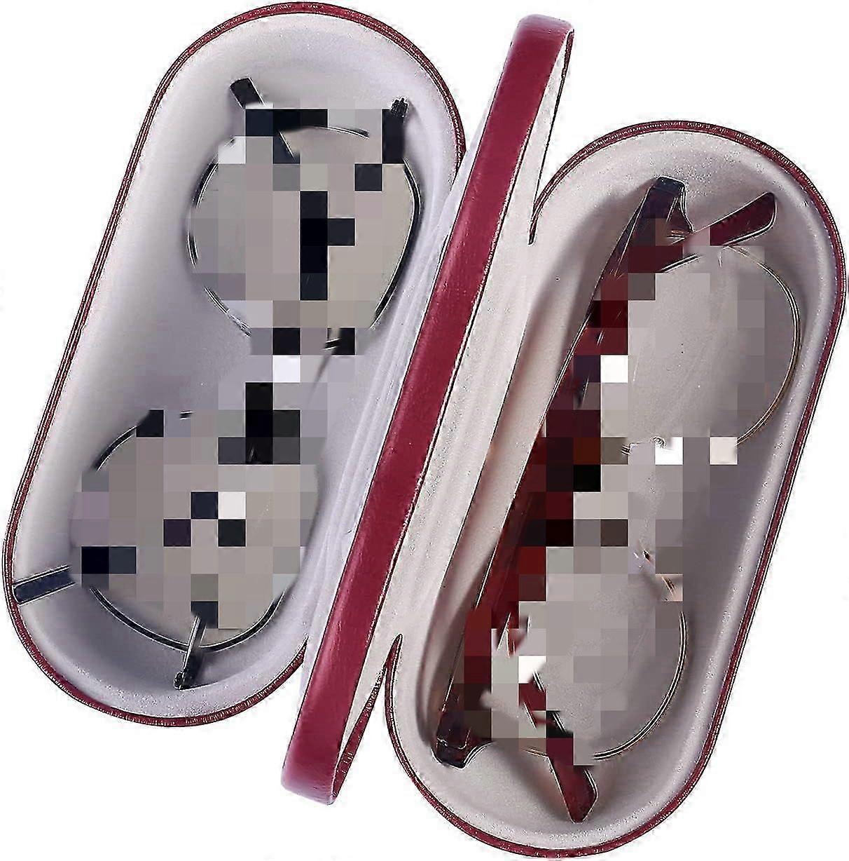 Double Eyeglasses Case - 2 in 1 Hard Shell Protective Case for Dual Eyeglasses -HK607