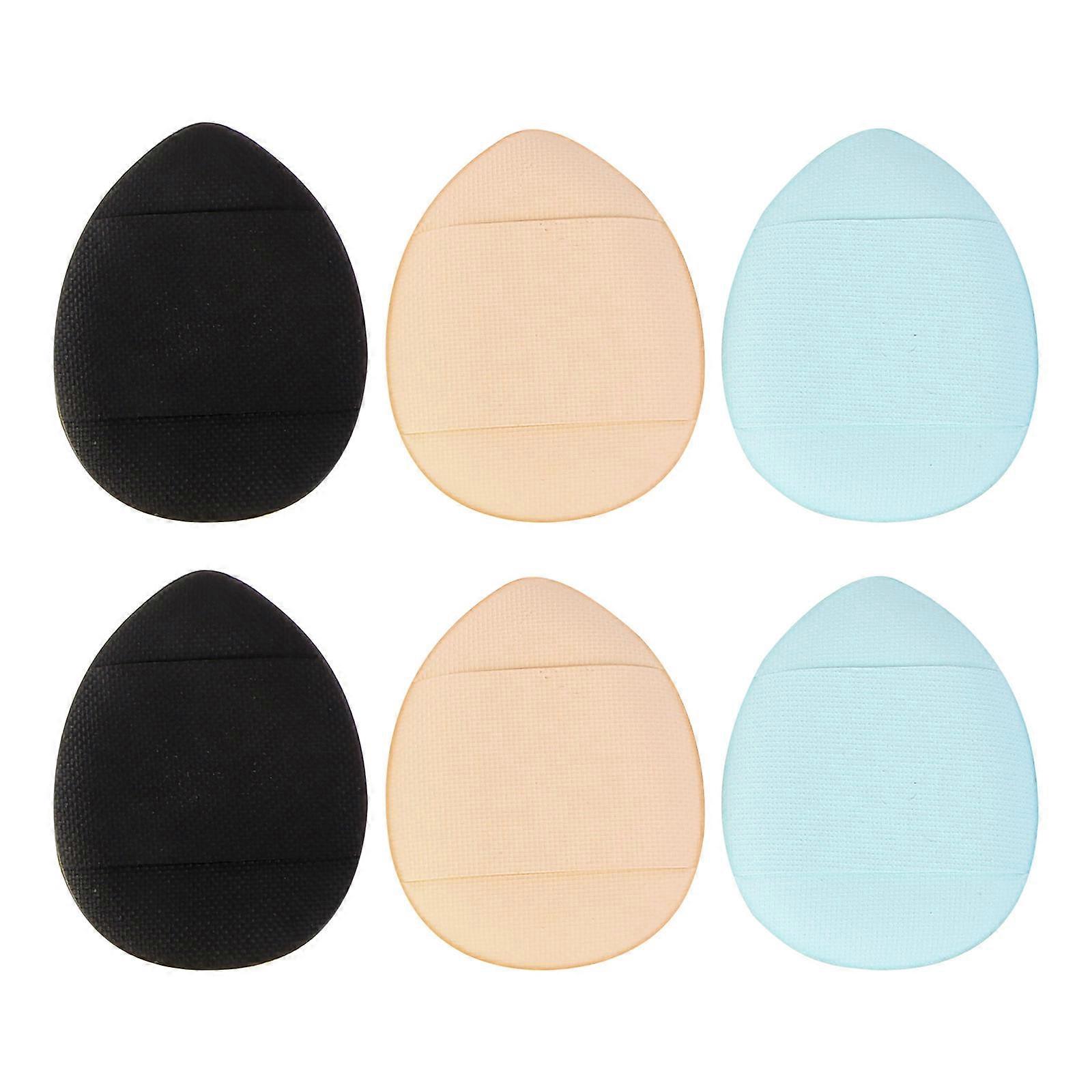 6pcs Mini Finger Size Washable Powder for Makeup with Strap Assorted Color