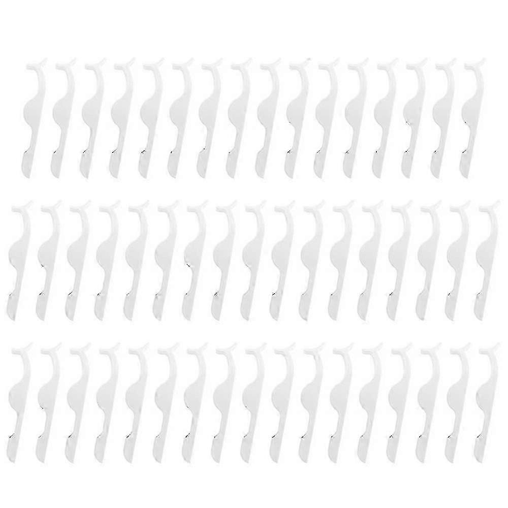 50 adet Sahte Kirpik Cımbız Klipsi Makyaj Aplikatör Aracı - Beyaz