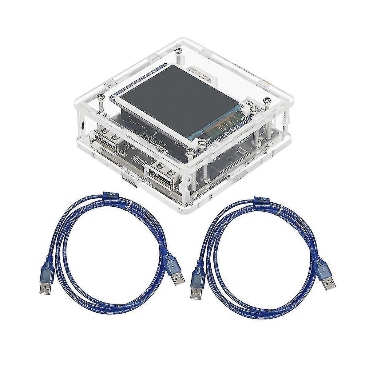 Dual USB Keyboard Mouse Controller for 2 Computers with LCD Display, AI Automation & DMA Support