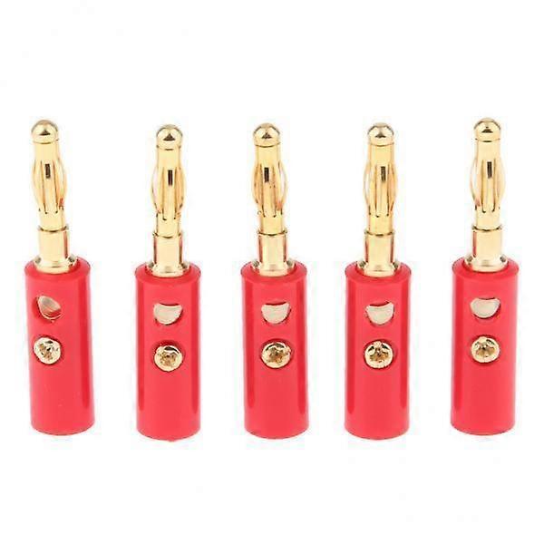 3x5 Adet 4mm Altın Kaplama Hoparlör Tel Banana Fiş Testi Ses Konektörü kırmızı
