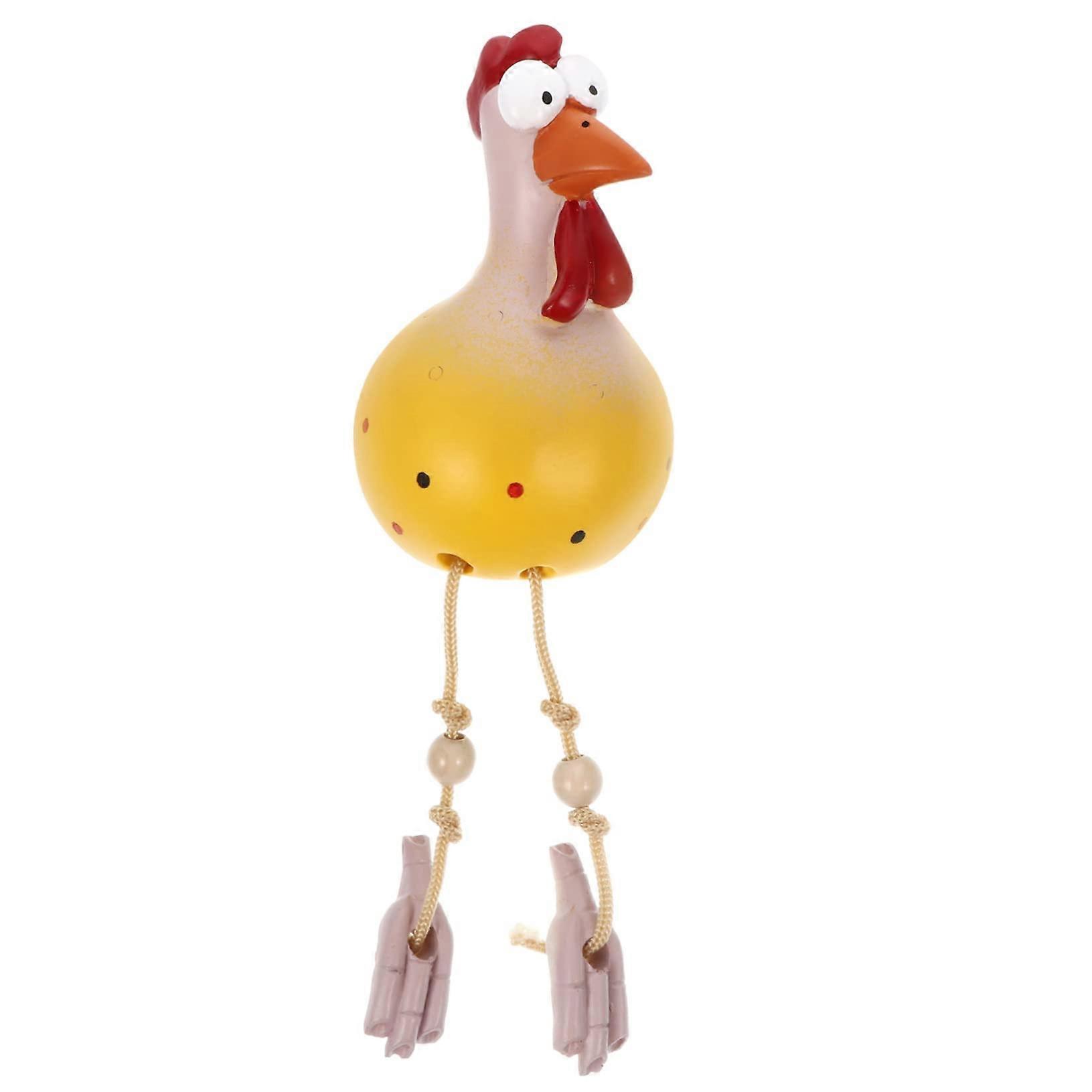 Yellow Resin Chicken Ornament for Home Decor, Stable and Safe Material, Perfect for Garden or Indoor Use