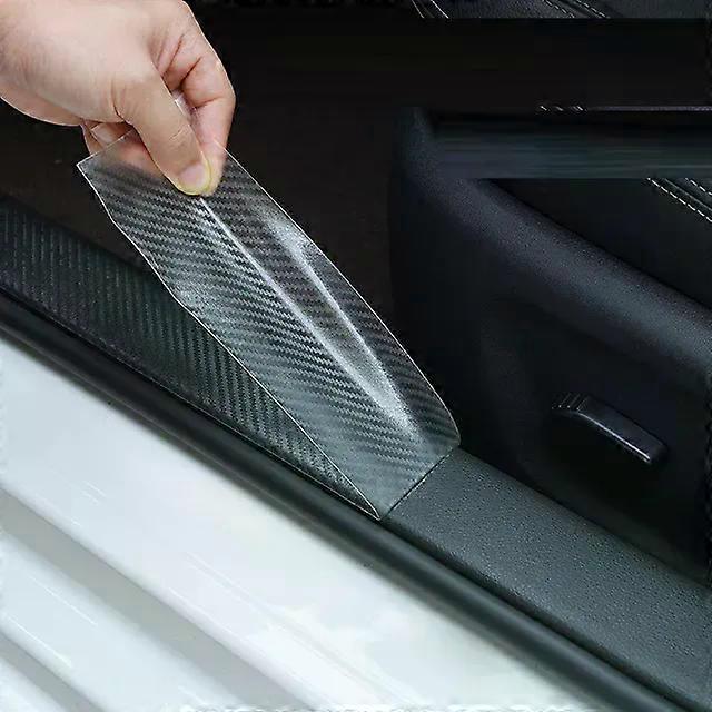 Car door anti-collision strip sticker invisible transparent body film carbon fiber scratch resistant threshold strip trunk