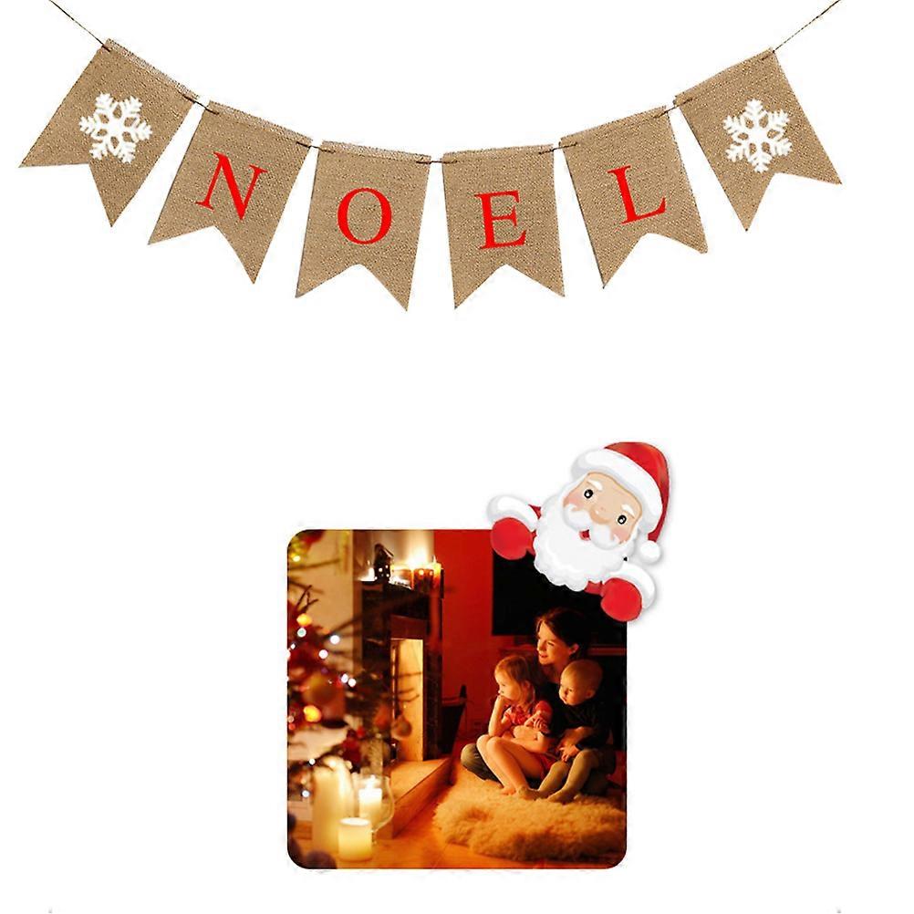 Festive Banner Linen Christmas Decor Indoor Use for Family and Party Organizers 1Set