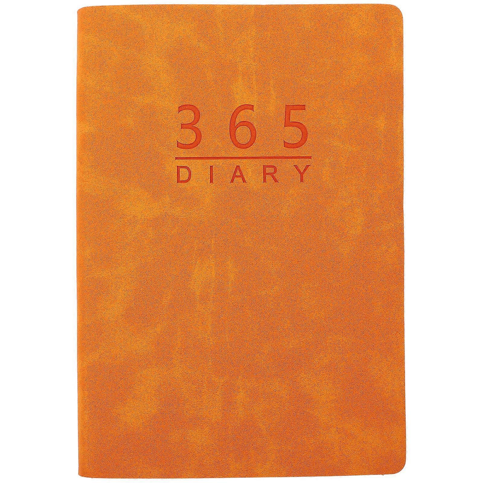 Lightweight Daily Planner Notebook for Students – Weekly & Monthly Agenda Notepad for Home, Office and School – Soft Cover Orange Design