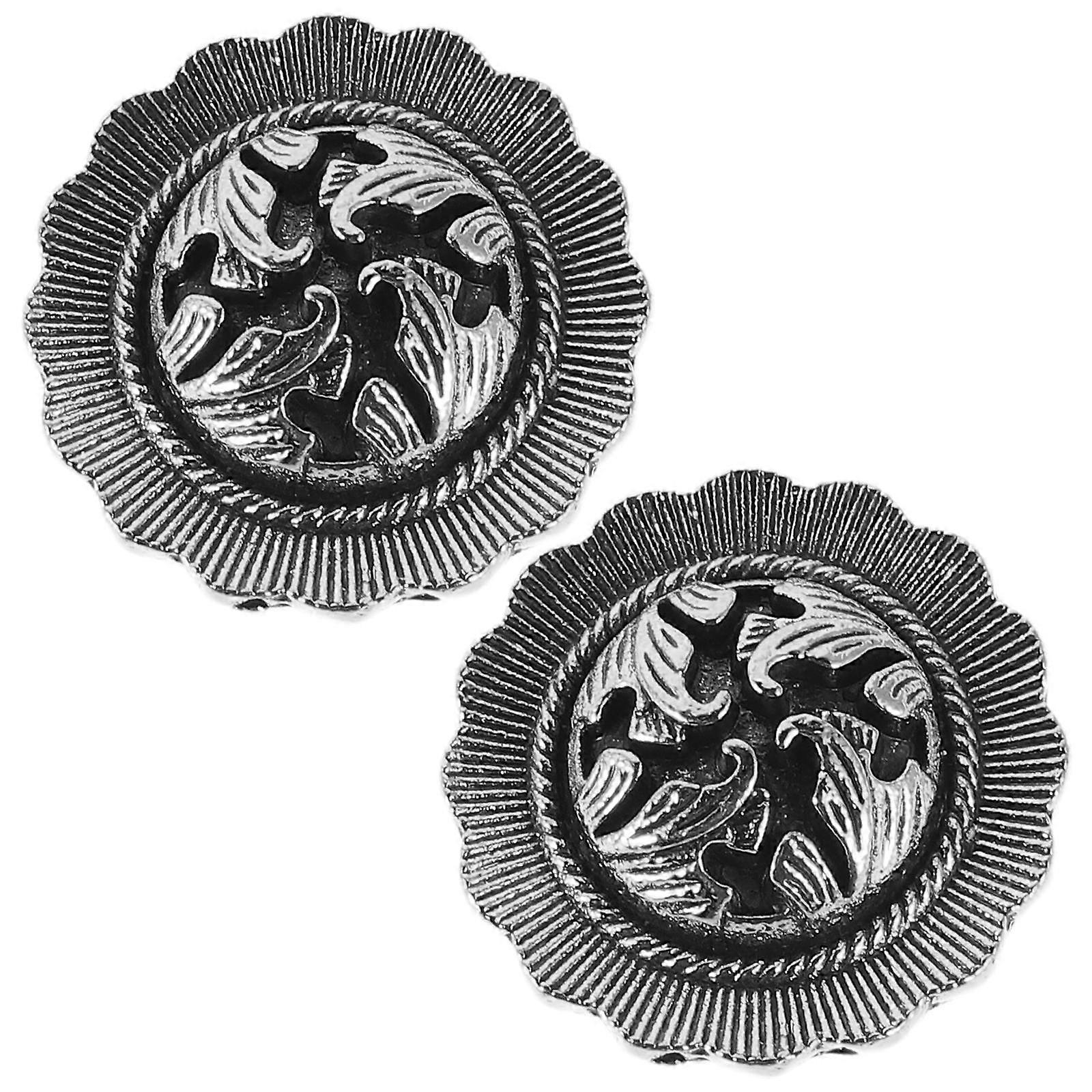 Button Cuff Accessories Vintage Button Jewelry For Formal Occasions Decorative Function Silver 2Pcs