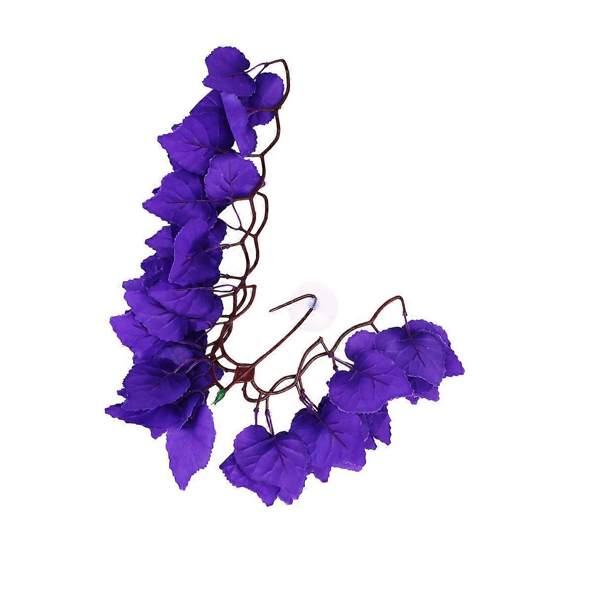 観賞用水槽人工水植物パープル35x12x3cm水族館風景1個