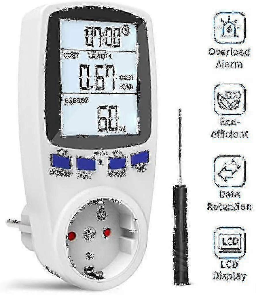 Energy Cost Meter, Digital LCD Electricity Meter with Large Screen