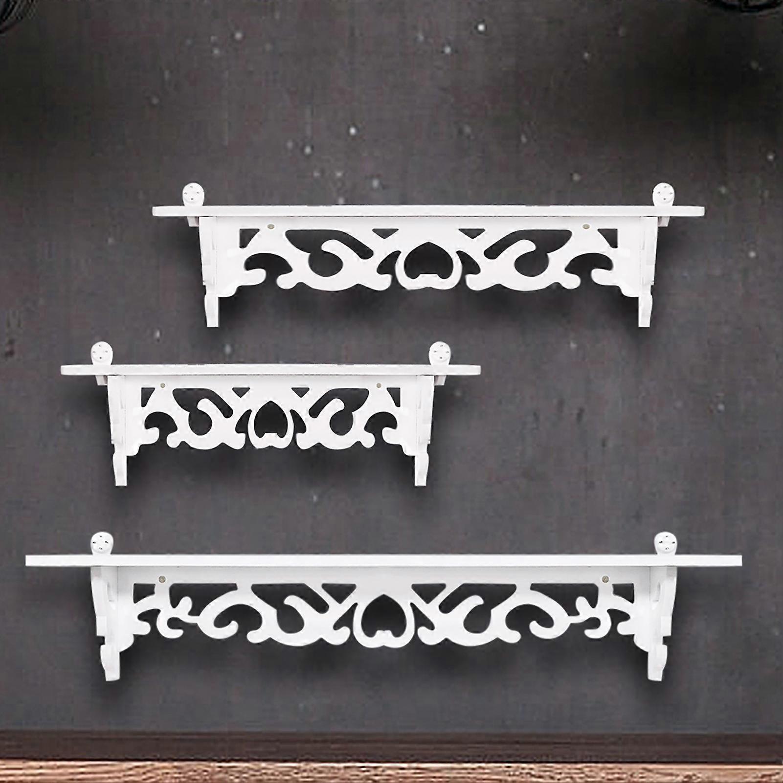 Set of 3 Shabby Floating Wall Shelves Bookshelf Display Wall Shelf Storage Rack