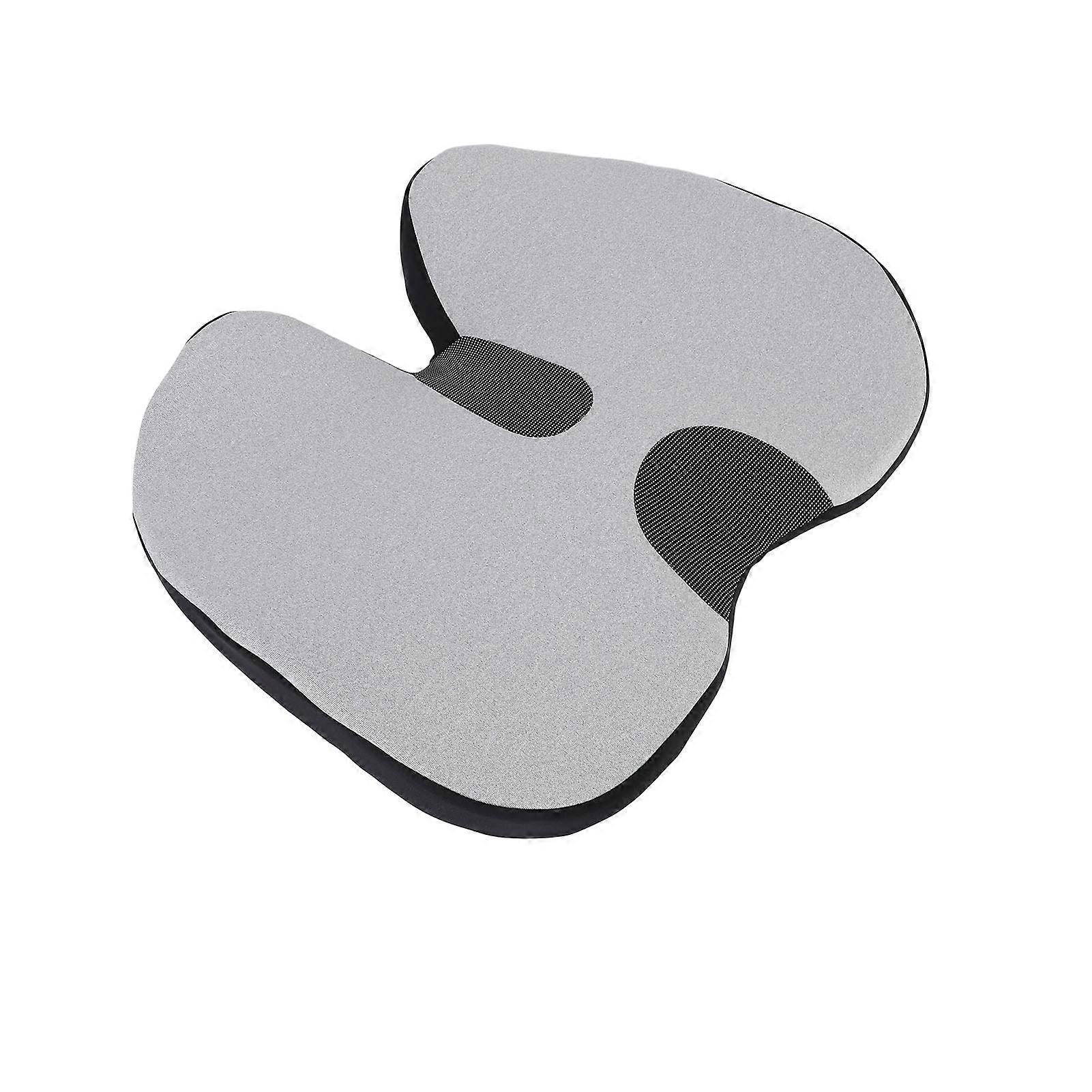 Memory Foam Seat Cushion, Ergonomic Pressure Reducing Chair Cushion, for Long Time Sitting Office Workers and Car Drivers, Gray