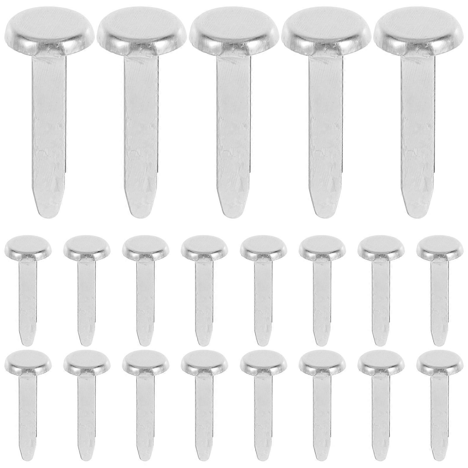 Chiusure a doppio polo in argento per scrapbooking fai da te, set da 50 pezzi