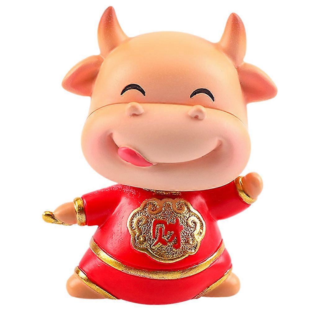 Ox Ornament Resin Cow Shape Home Office Coffee Shop 7X5X4.5CM Multi 1Pc