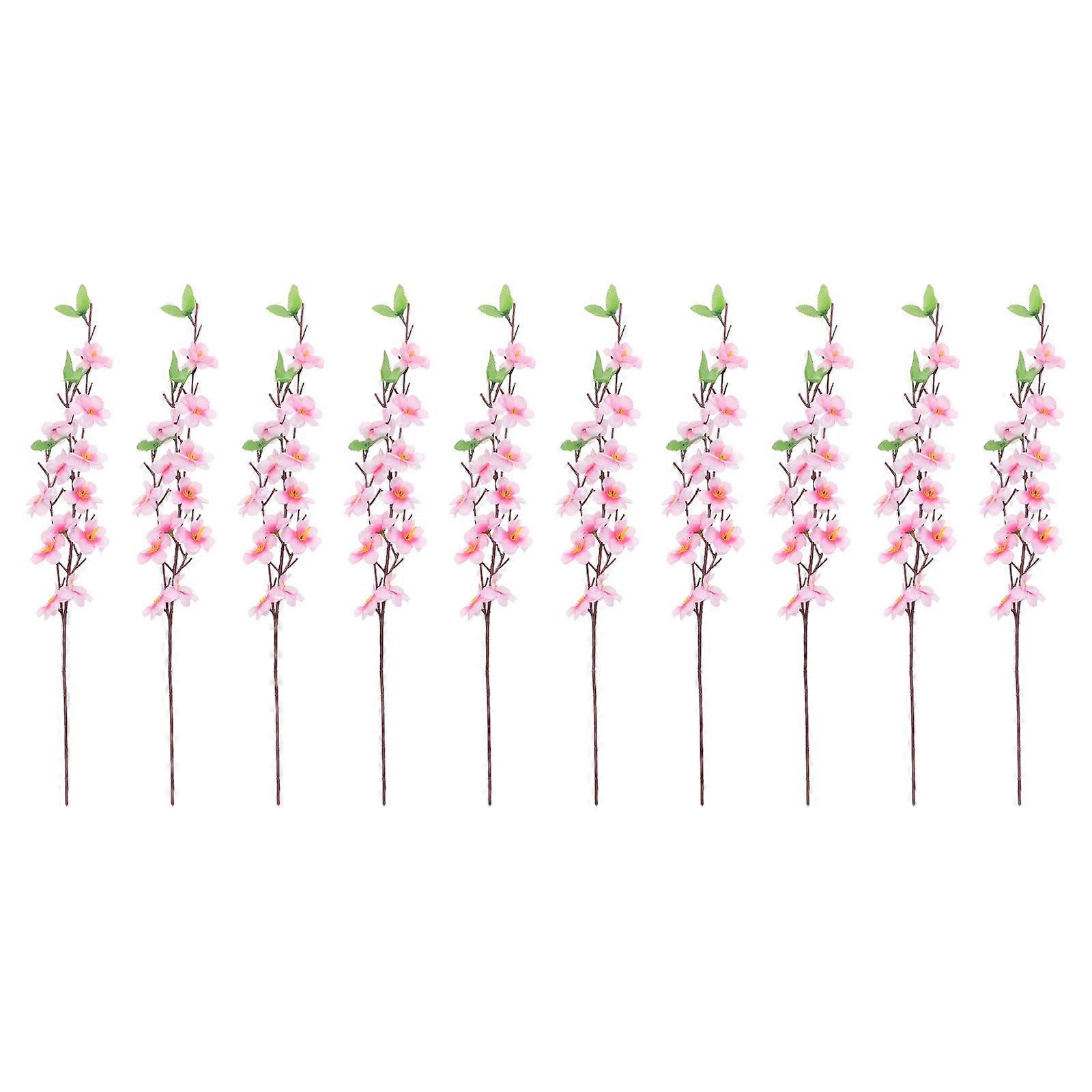 Artificial Peach Blossom Branches for Decor Pink Plastic Lifelike Simulation Peach Branch 10 Pieces