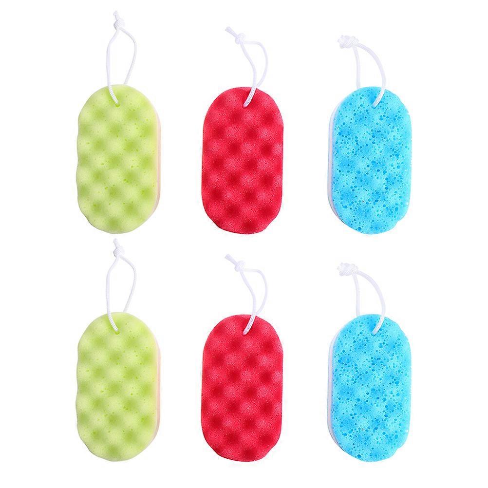 Skin Scrubber Sponge Bathing Sponge Exfoliating Shaped Layers 16.5X9X4.5CM 6Pcs