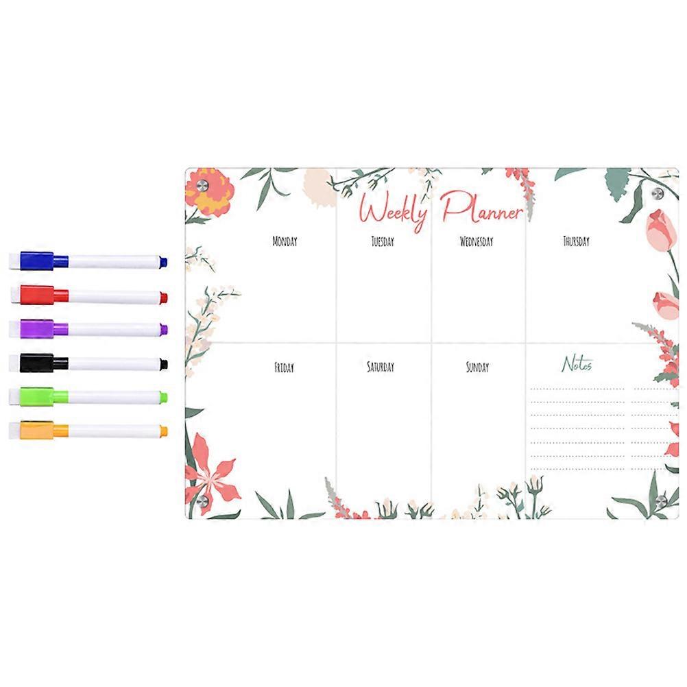 Magnetic Schedule Clear Board Dry Erase Board Rectangular Compact Students 29.7X21CM Schedule Organization 1 Set