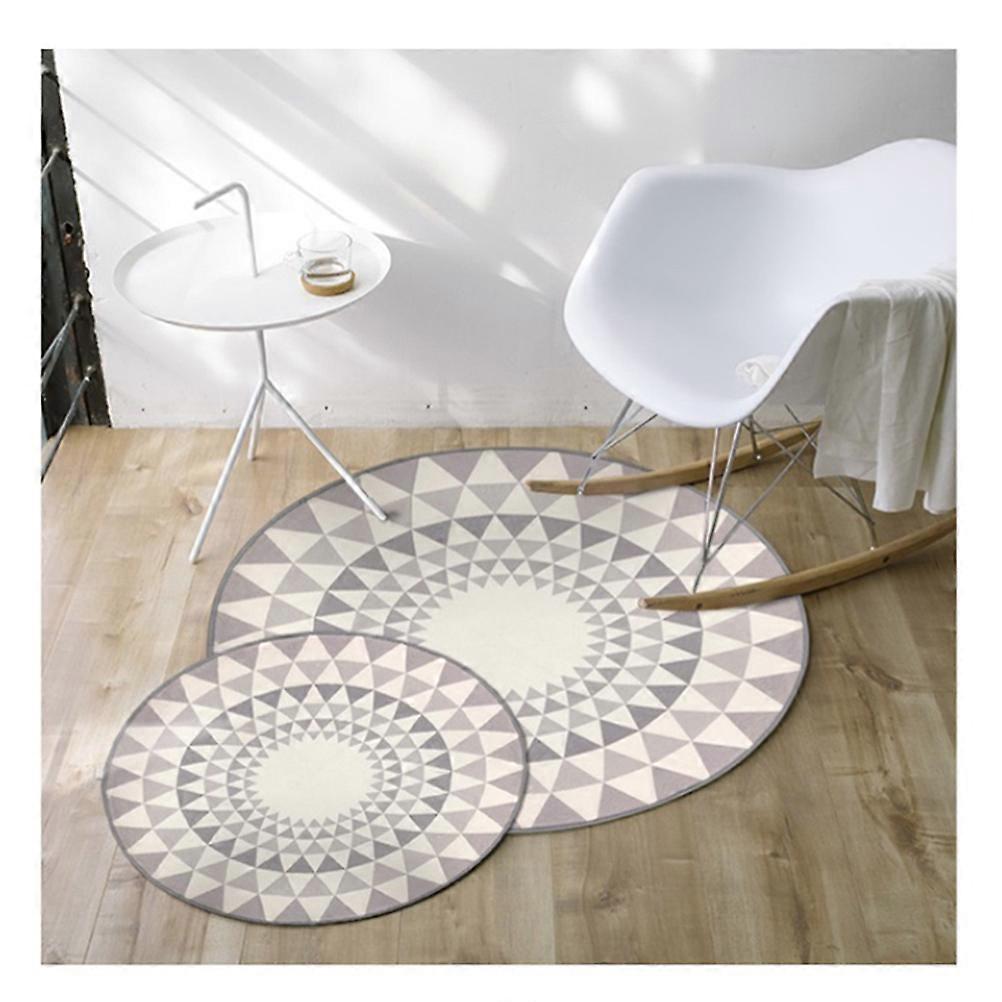 Round Area Rug Nordic Style Floor Mats Nonslip Fast Drying Light Grey Circle for Bathroom Livingroom 1Pack