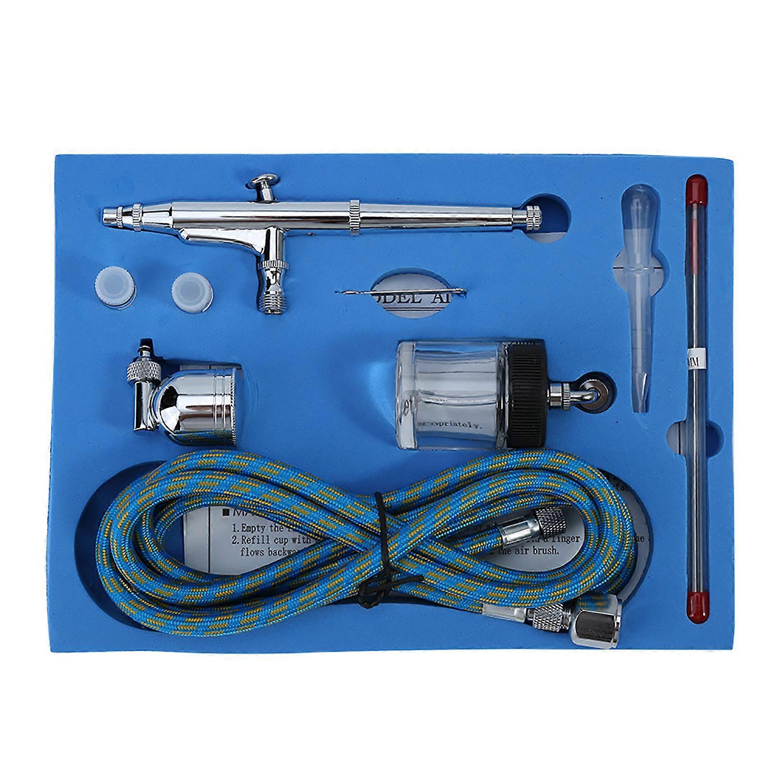 Dual Action Airbrush Kit with 0.2mm/0.3mm/0.5mm Needle Spray Gun for Painting and Art