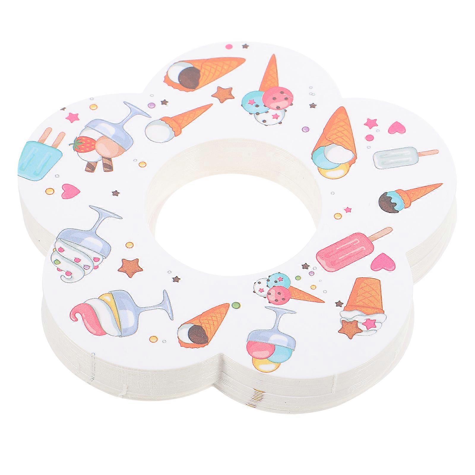 50pcs Drip Popsicle Paper Holders Safe Practical Ice Cream Drip Catchers Lightweight Elegant Design Summer Parties Treats