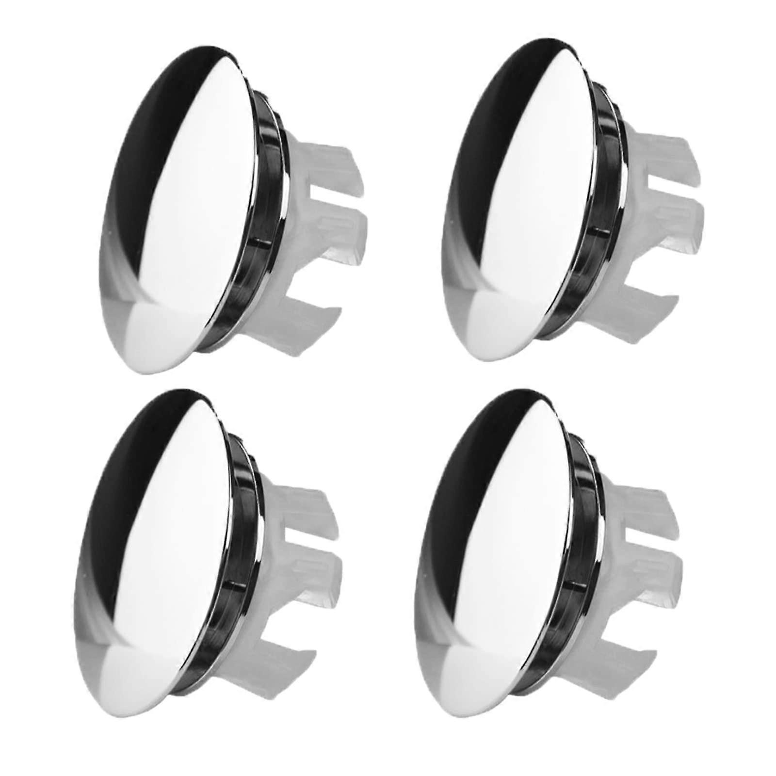Overflow Covers Pack of 4, Metal Anti-Ageing Rust Protection for 22-24mm Sink Overflow, 0.86-0.94 Inch Diameter