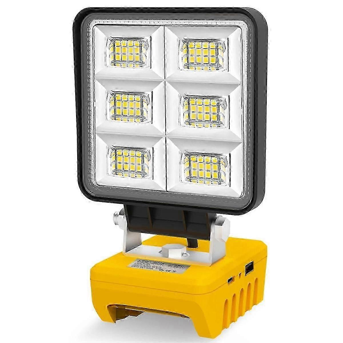 5200LM Portable 48W LED Work Light Cordless Work Light Adjustable Base Rechargeable LED Flood Light