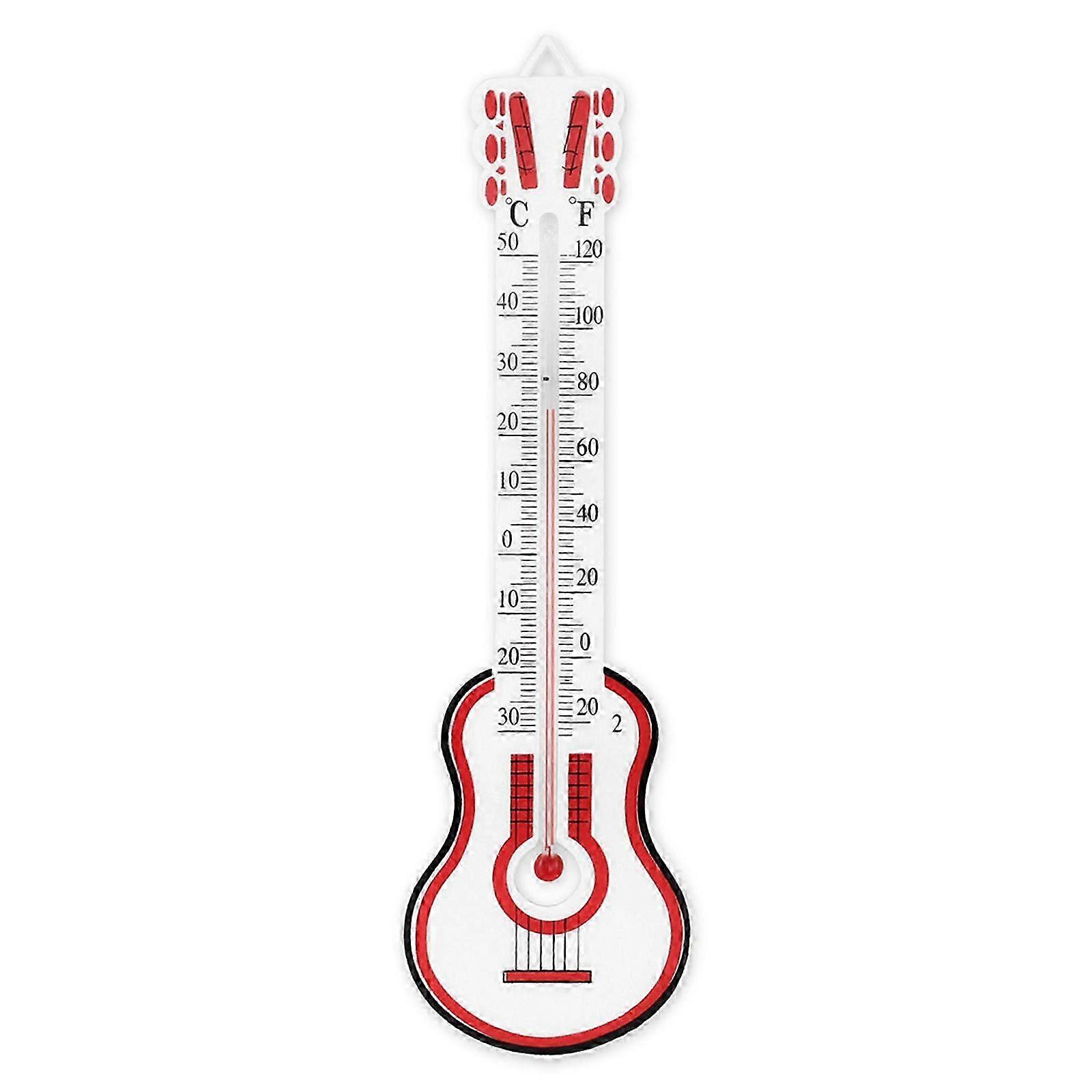 Guitar Thermometer Hygrometer Replacement Guitar Shape Temperature and Humidity Meter Instrument Care Tool Easy to Use