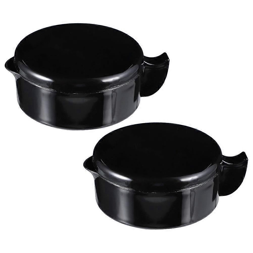 Practical Black Ink Dish with Lid for Calligraphy Writing Use, Durable PP Material, 2pcs