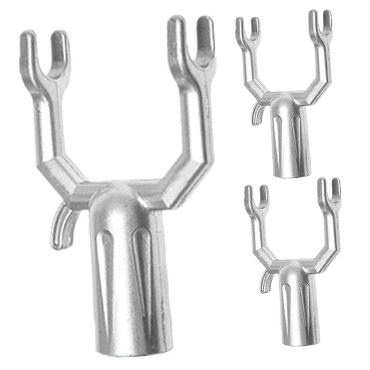 3-Piece Clothes Rod Replacement Hooks from Sturdy Powder-Coated Connectors for Installing Clothing Hangers
