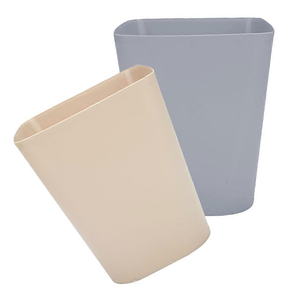 Garbage Cans Large Capacity Trash Bin Plastic Square Waste Storage For Home Use 2Pcs