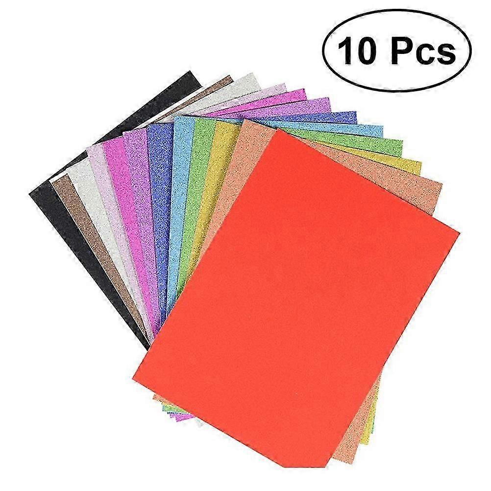 10pcs Adhesive Back Felt Sheets Fabric Sticky Back Sheets Self-Adhesive Durable Multi-purpose for Art Making DIY Craft (Random Color)