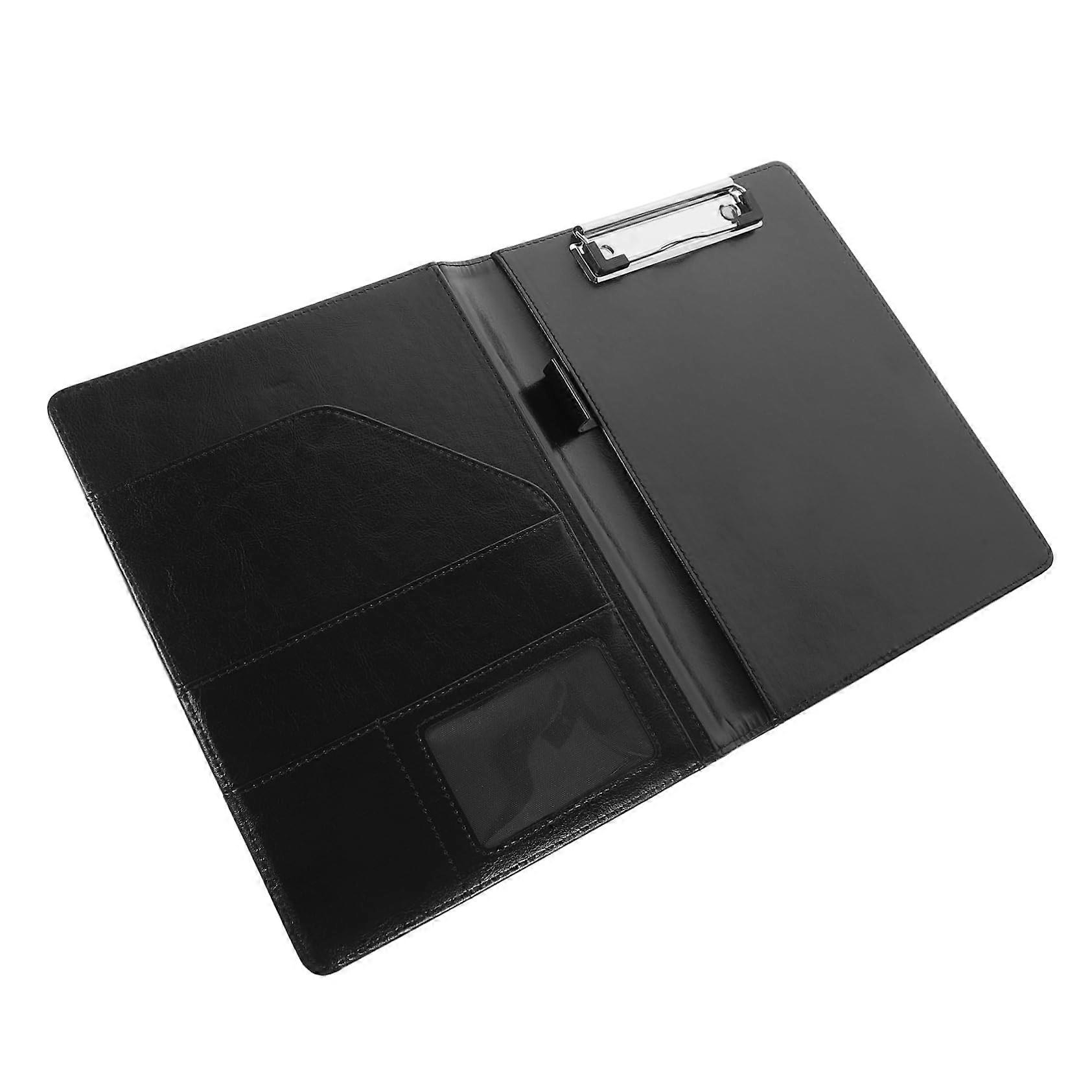 Document holder with transparent pockets, versatile portfolio organizer for office supplies to store contracts and notes, durable.