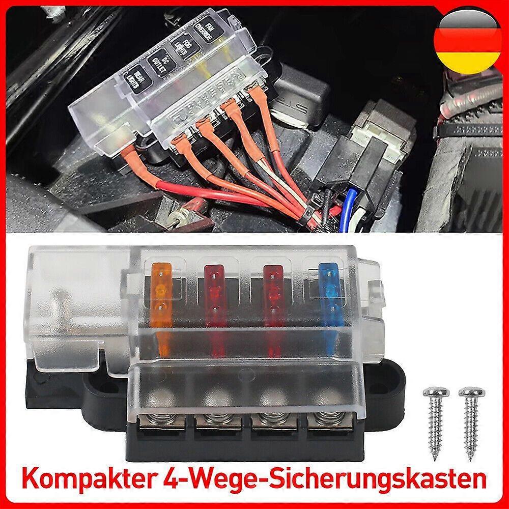 4 Way Fuse Holder Fuse Box Compact 12V/24V Automotive Truck With Cable Lugs MK62906