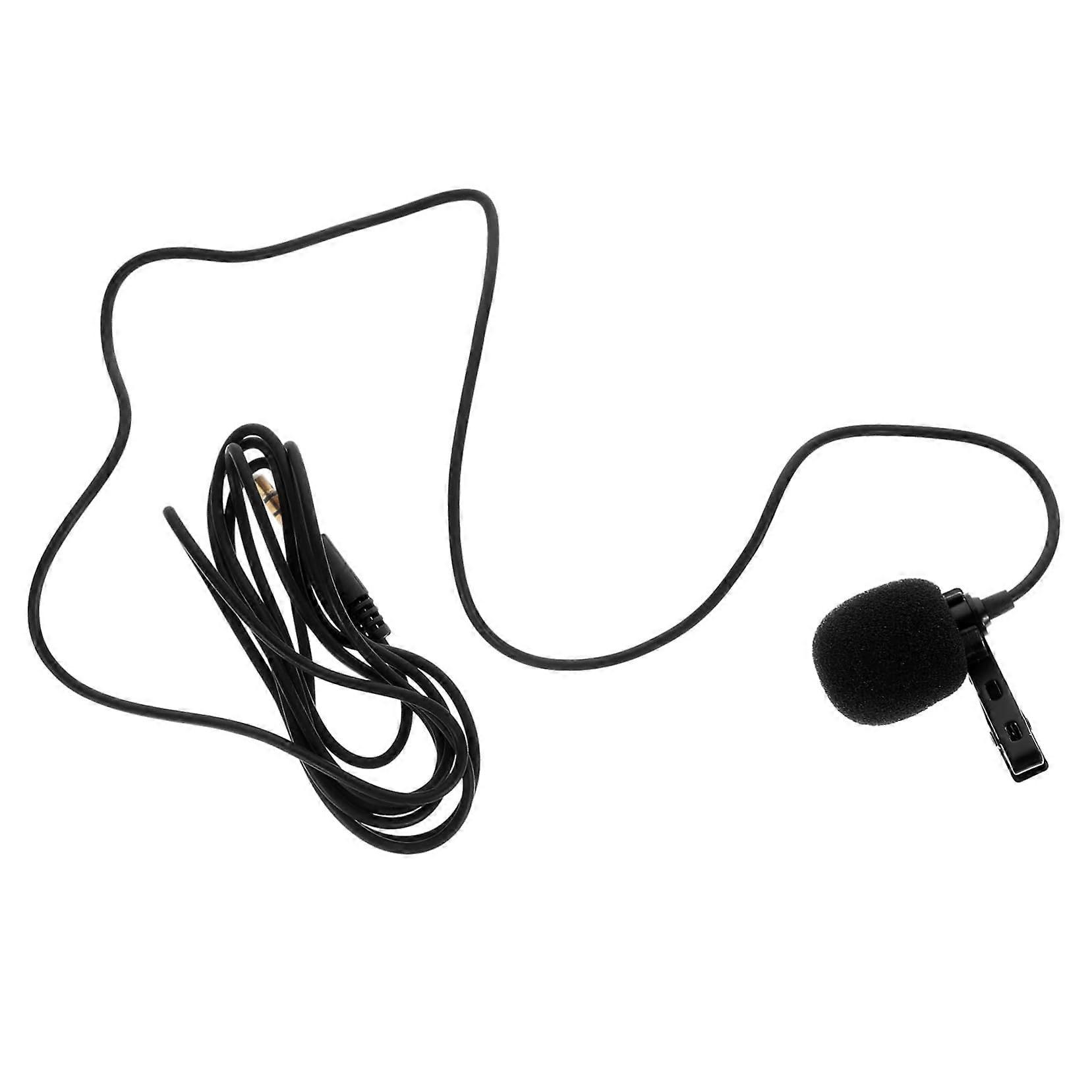 1 Set Professional Lapel Microphone for Smartphone and Computer Omnidirectional Condenser Microphone with Noise Reduction and Clip Holder