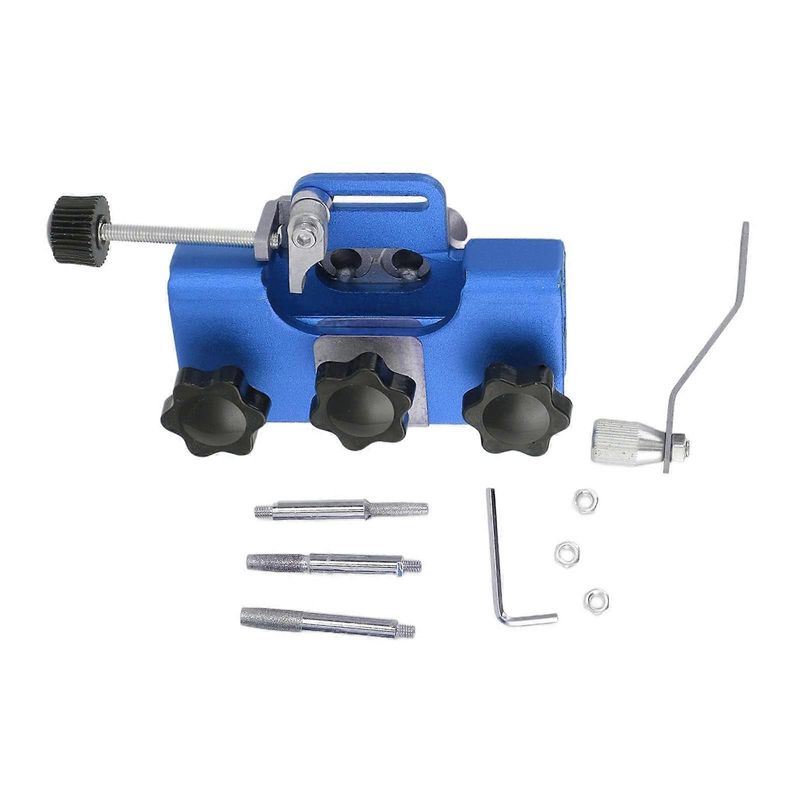 Chain saw sharpener hand crank chain sharpening guide for chainsaws electric saws outdoor (Blue)