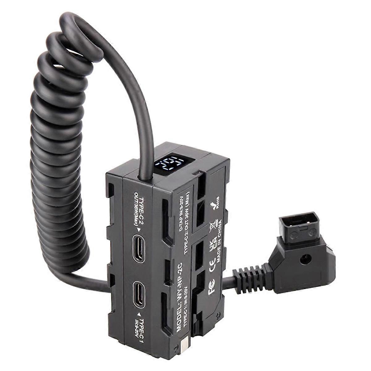 D-TAP vers NP-F550/970 Batterie factice série NP-F Batterie factice double face Caméra Moniteur Image Tran