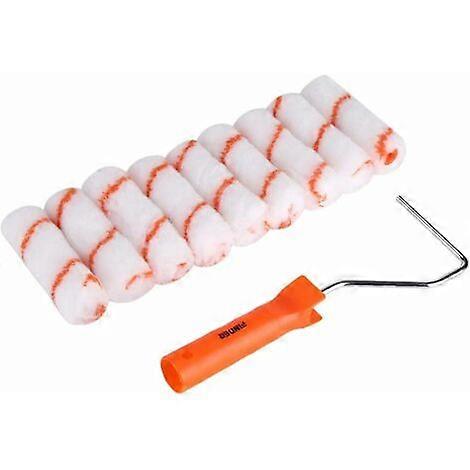 Paint Roller Frames Paint Roller Kit Professional Replaceable Paint Roller Tool Kit for Wall Decoration 10pcs 10cm
