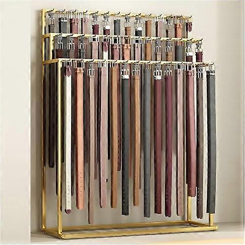 Multifunctional display stand for belts, ties, handbags, and scarves – spacesaving organizer, 120 cm, gold.