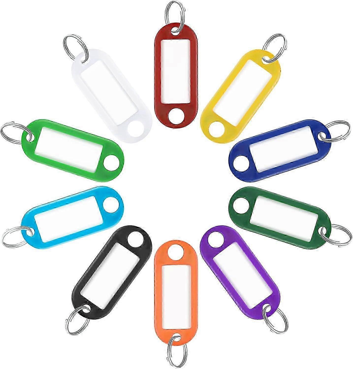 Durable Plastic Key Tags with Split Ring & Label