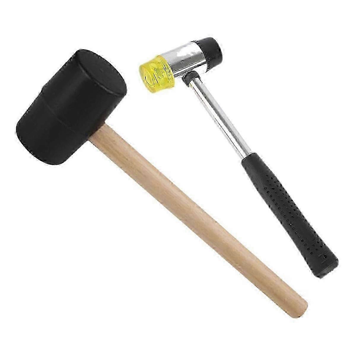 2 PCS Rubber Hammer, Multi-Function Hammer, Suitable for Crafts, Woodworking, Flooring, Camping and Other Industries jn